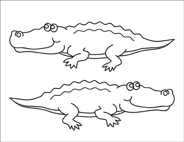 Ringkasan gambar mewarnai buaya untuk bayi berlatih mewarnai