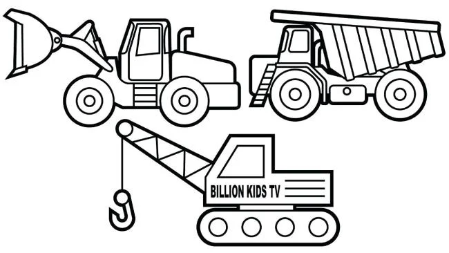Collection of the best excavator coloring pictures for kids