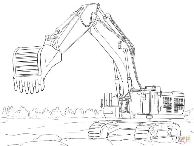 Collection of the best excavator coloring pictures for kids