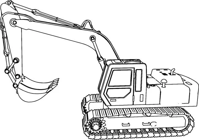 Collection of the best excavator coloring pictures for kids