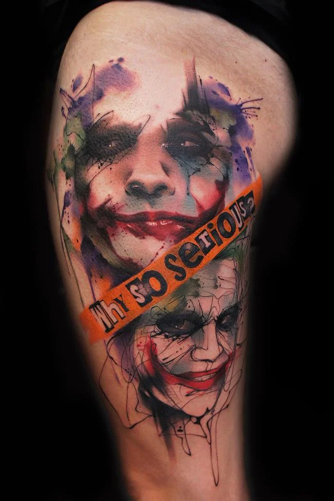 Koleksi pola tato Joker penuh misteri dan sangat menarik