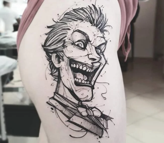 Koleksi pola tato Joker penuh misteri dan sangat menarik