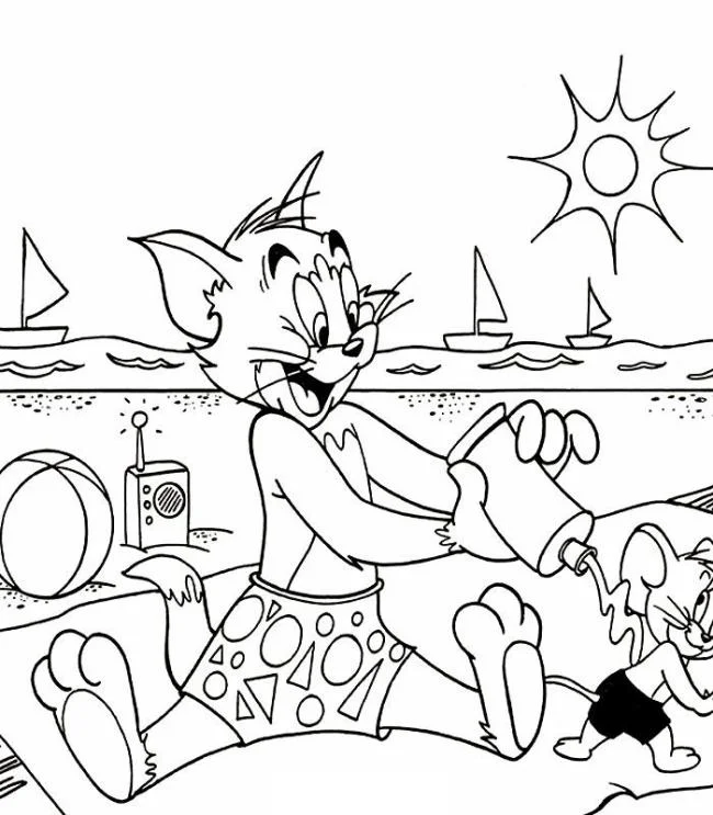 Koleksi gambar pewarnaan terindah Tom and Jerry untuk kanak-kanak