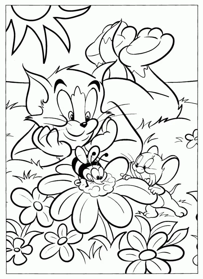Koleksi gambar pewarnaan terindah Tom and Jerry untuk kanak-kanak