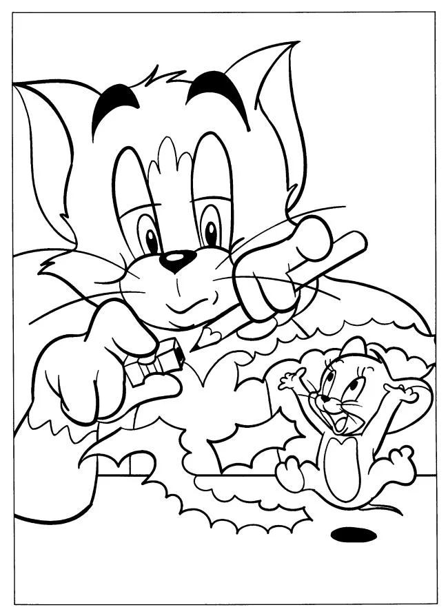 Koleksi gambar pewarnaan terindah Tom and Jerry untuk kanak-kanak