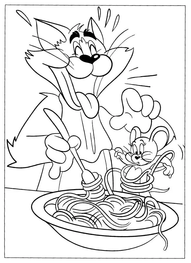 Koleksi gambar pewarnaan terindah Tom and Jerry untuk kanak-kanak