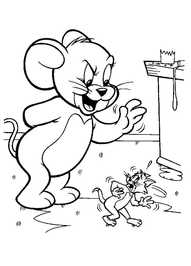 Koleksi gambar pewarnaan terindah Tom and Jerry untuk kanak-kanak