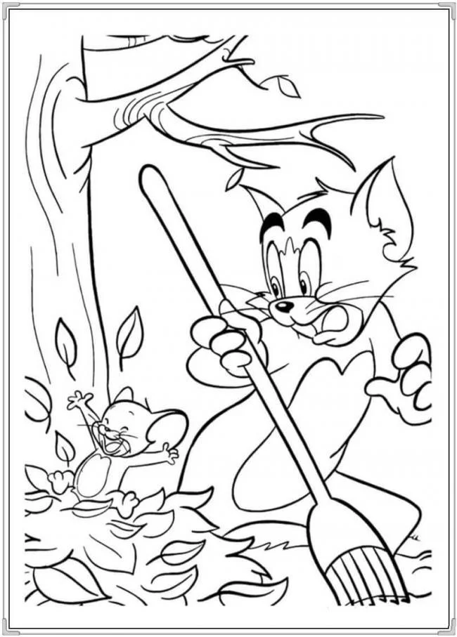 Koleksi gambar pewarnaan terindah Tom and Jerry untuk kanak-kanak
