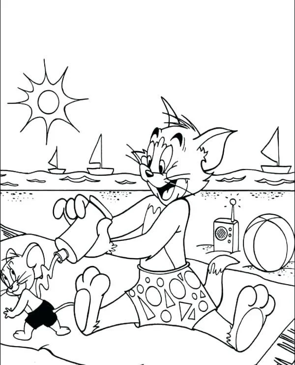Koleksi gambar pewarnaan terindah Tom and Jerry untuk kanak-kanak