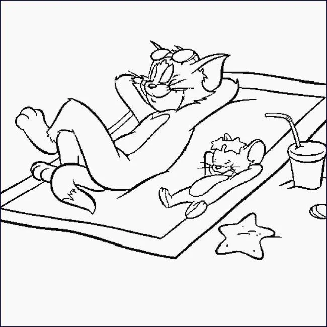 Koleksi gambar pewarnaan terindah Tom and Jerry untuk kanak-kanak