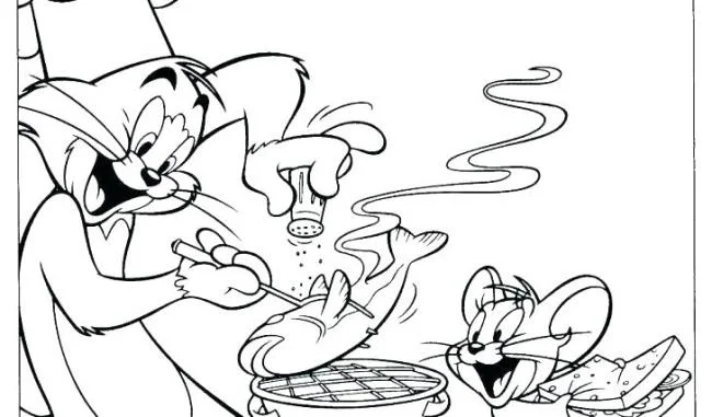 Koleksi gambar pewarnaan terindah Tom and Jerry untuk kanak-kanak