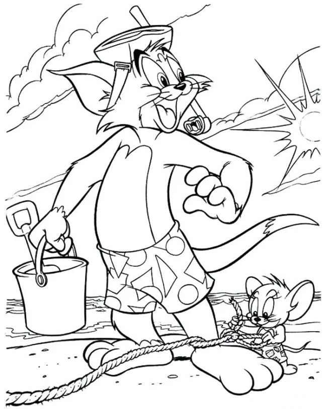 Koleksi gambar pewarnaan terindah Tom and Jerry untuk kanak-kanak