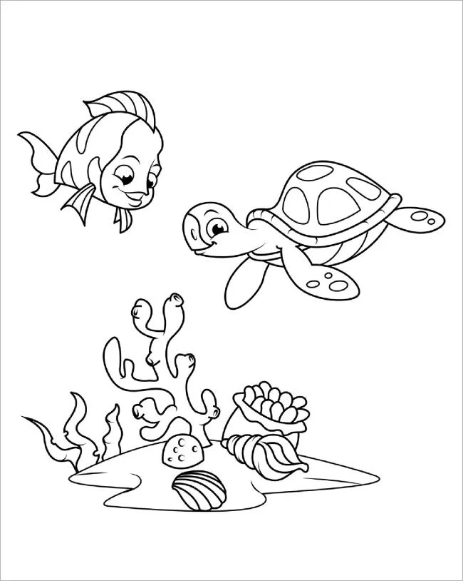 Koleksi gambar mewarnai paling indah untuk kura-kura bayi