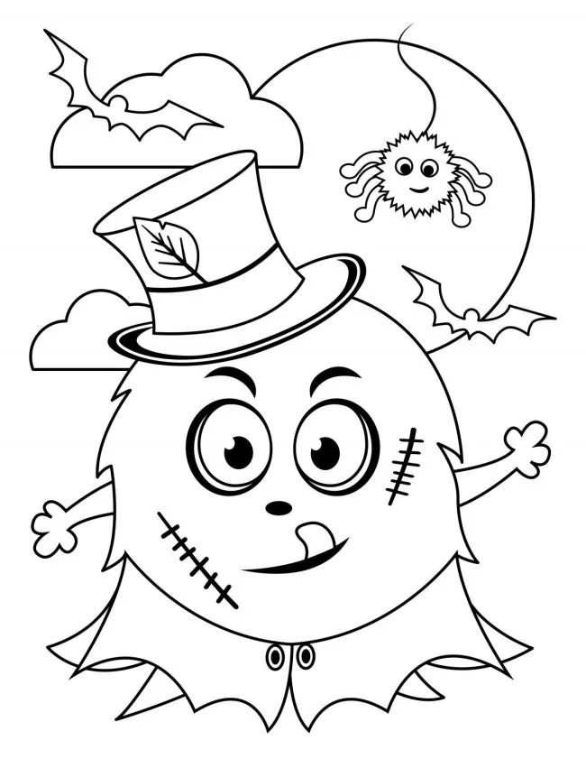 Koleksi halaman mewarnai Halloween untuk anak-anak