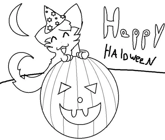 Koleksi halaman mewarnai Halloween untuk anak-anak