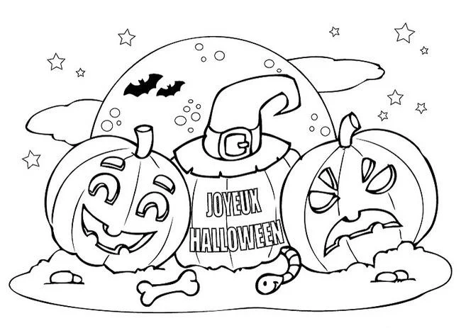 Koleksi halaman mewarnai Halloween untuk anak-anak