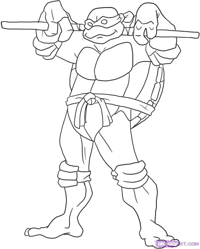 Colección de super lindas imágenes de tortugas Ninja para colorear para niños