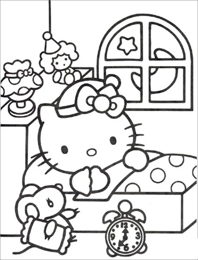 Ringkasan gambar pewarna hello kitty yang indah