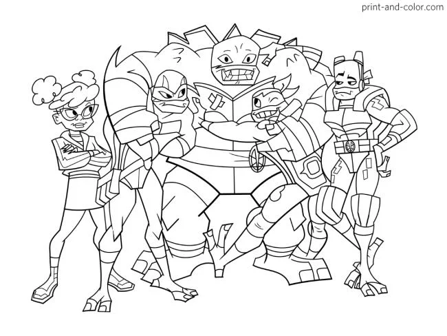 Colección de super lindas imágenes de tortugas Ninja para colorear para niños