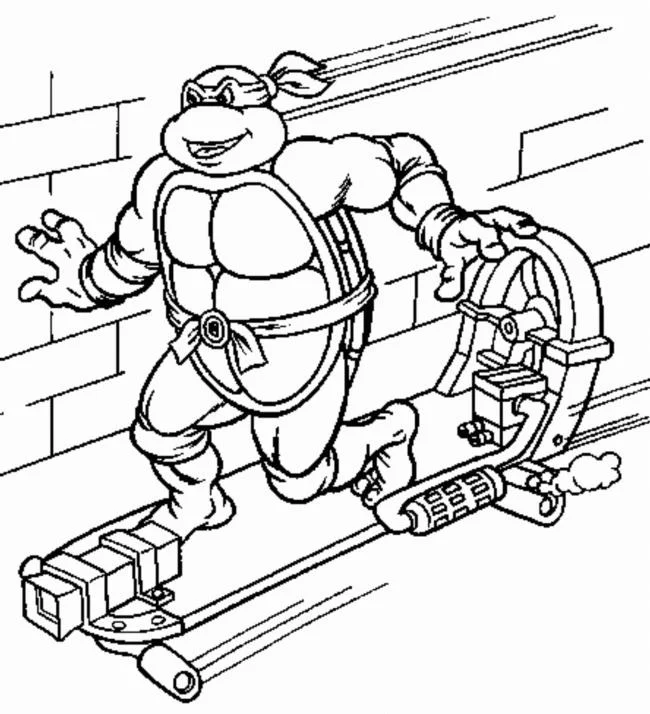 Colección de super lindas imágenes de tortugas Ninja para colorear para niños