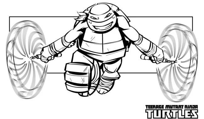 Colección de super lindas imágenes de tortugas Ninja para colorear para niños