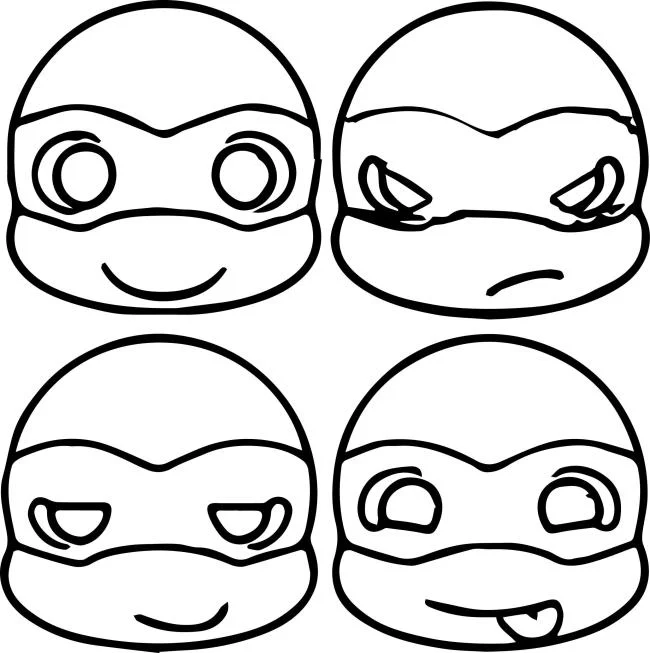 Colección de super lindas imágenes de tortugas Ninja para colorear para niños