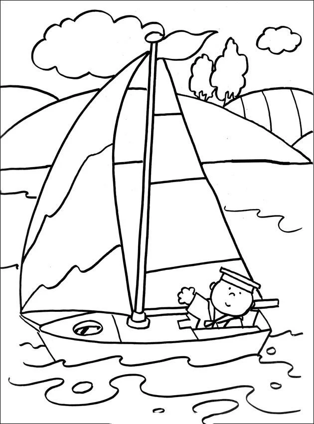 Collection of the most beautiful sailing coloring pictures