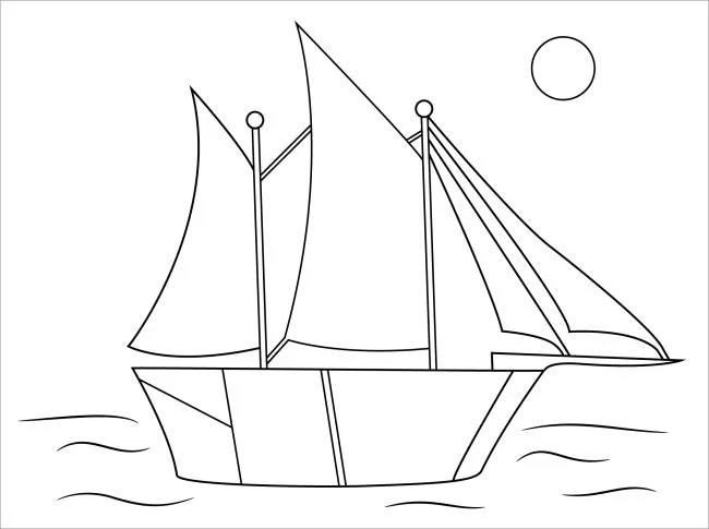 Collection of the most beautiful sailing coloring pictures