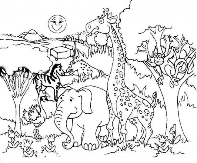 Koleksi gambar mewarnai jerapah terbaik untuk anak-anak