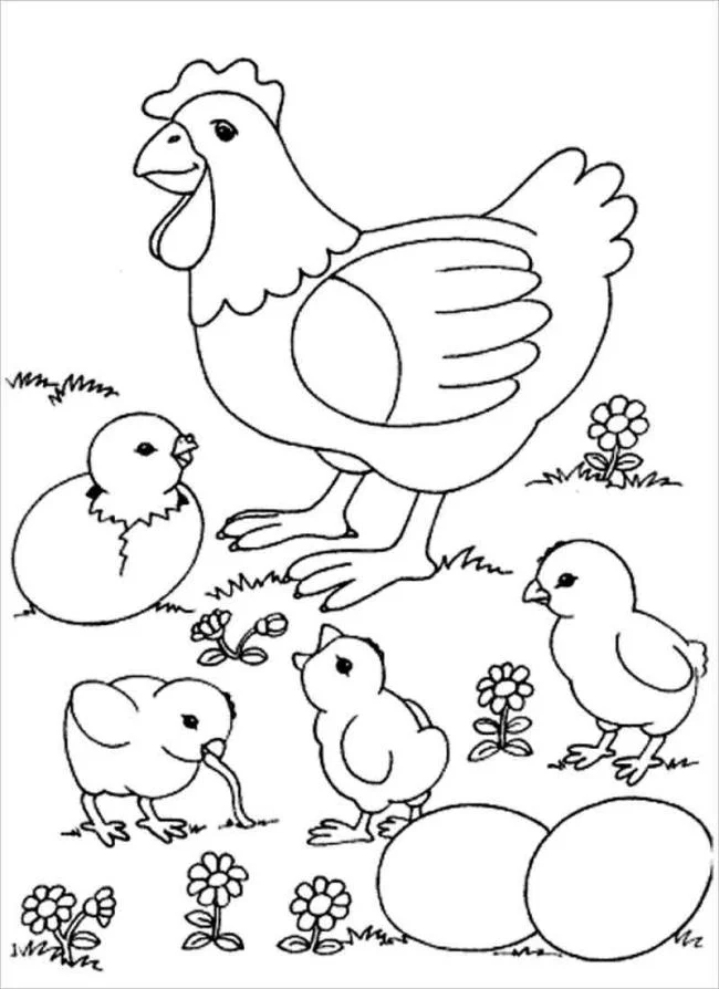 Resumen de bellas imágenes para colorear de pollos para bebés