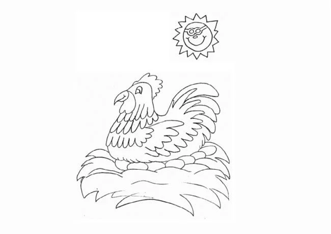 Ringkasan gambar pewarna yang indah untuk ayam bayi