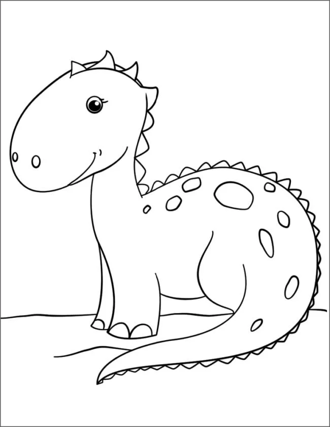 Colecție de pagini frumoase de colorat dinozaur