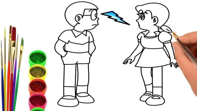 Colección de las más bellas imágenes para colorear de Shizuka para niños