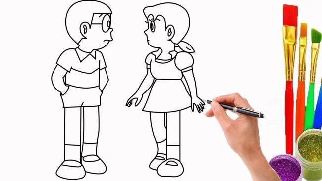 Colección de las más bellas imágenes para colorear de Shizuka para niños