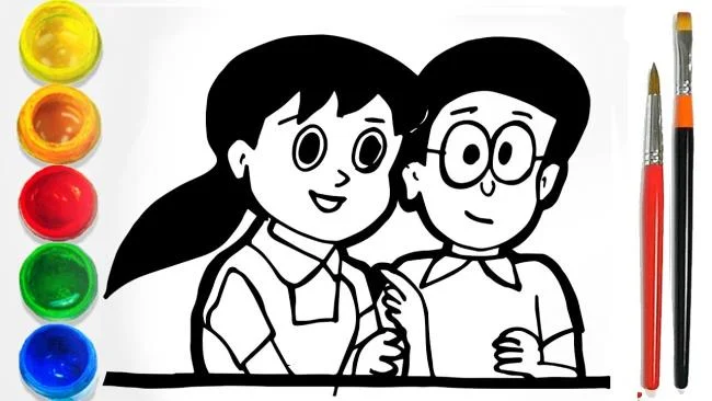 Colección de las más bellas imágenes para colorear de Shizuka para niños
