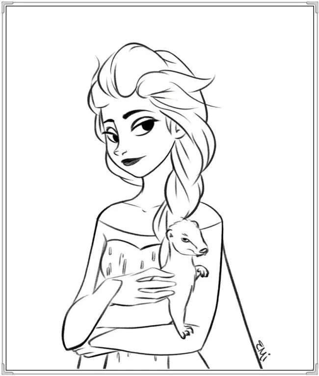 Koleksi halaman mewarnai puteri cantik Elsa