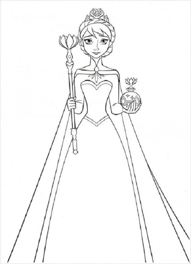 Koleksi halaman mewarnai puteri cantik Elsa