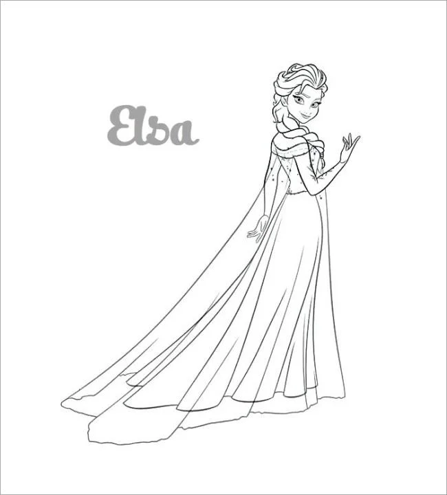Koleksi halaman mewarnai puteri cantik Elsa
