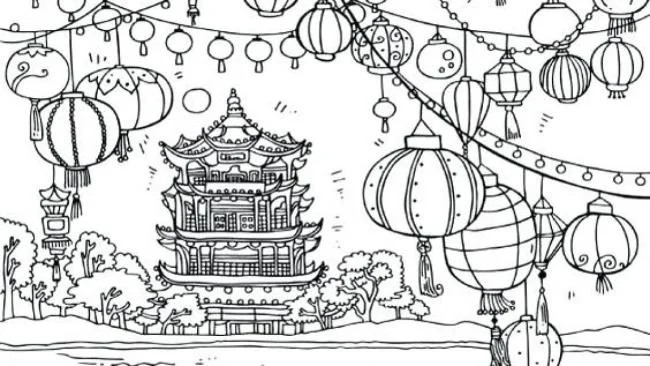 Ringkasan gambar mewarna festival pertengahan musim luruh yang bermakna untuk kanak-kanak