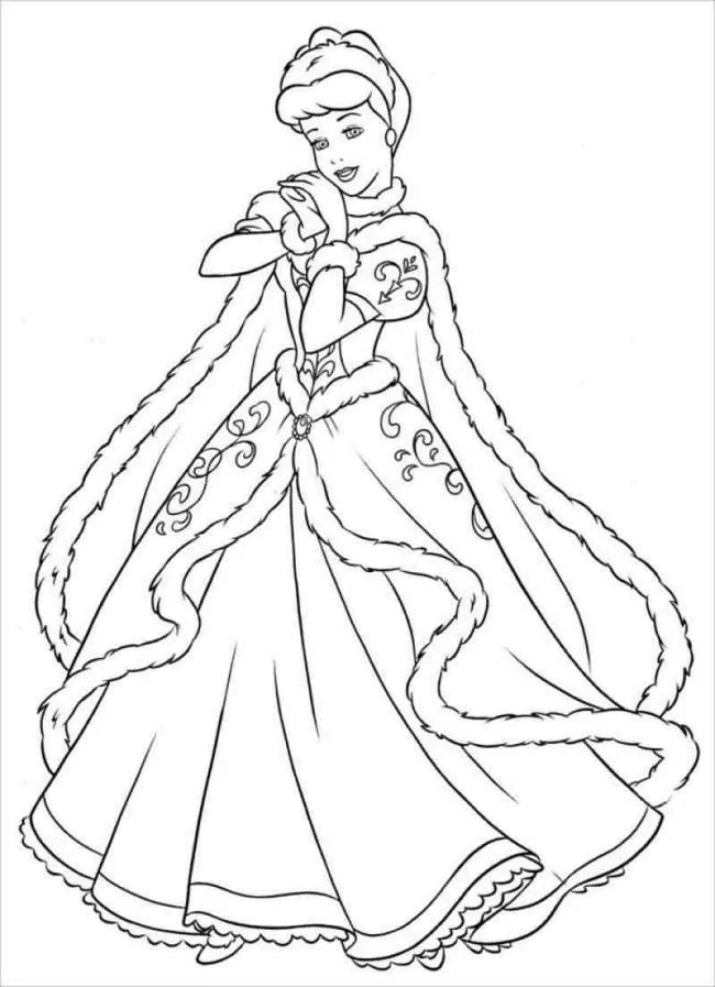 Colección de bellas páginas para colorear princesa de Cenicienta