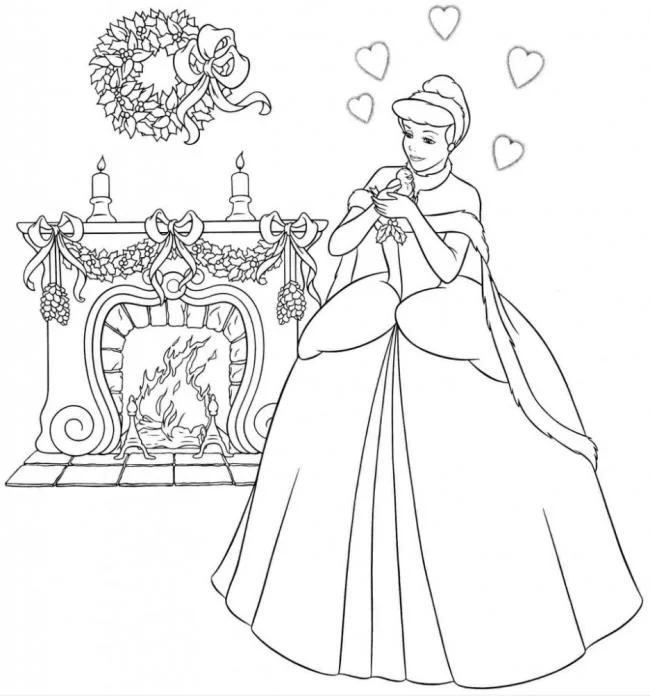 Colección de bellas páginas para colorear princesa de Cenicienta