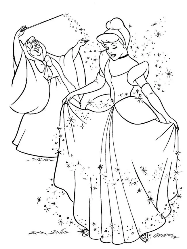 Colección de bellas páginas para colorear princesa de Cenicienta