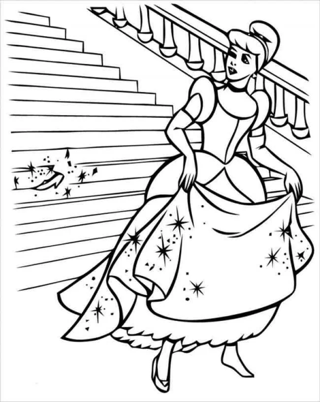 Colección de bellas páginas para colorear princesa de Cenicienta