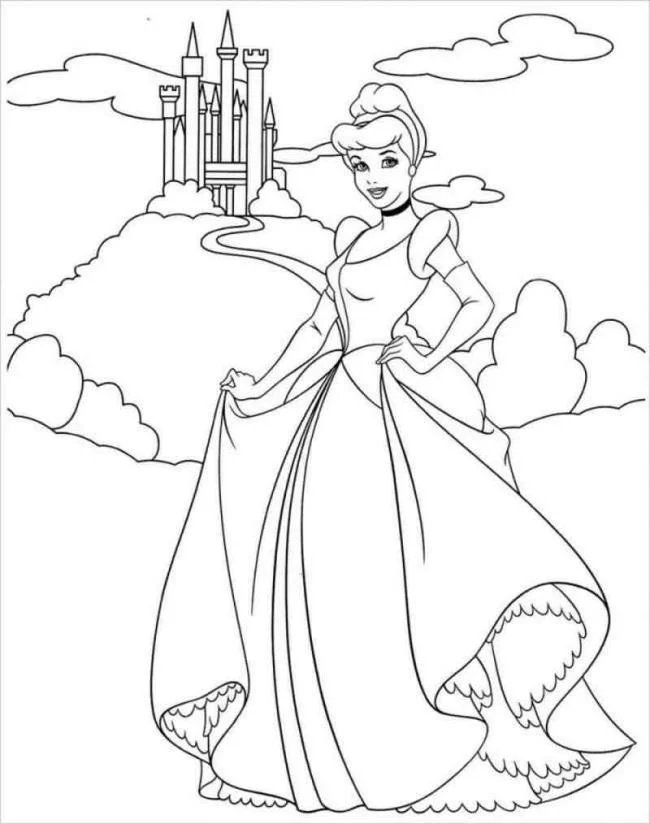 Colección de bellas páginas para colorear princesa de Cenicienta