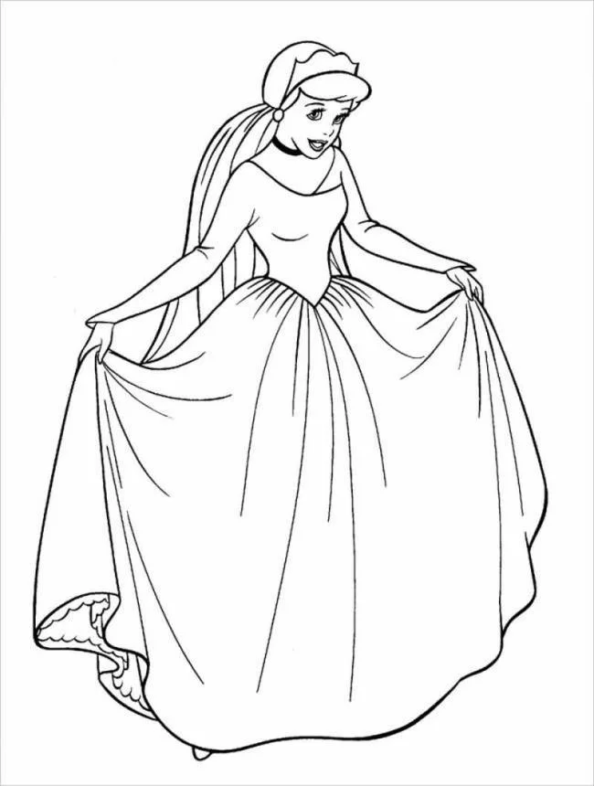 Colección de bellas páginas para colorear princesa de Cenicienta