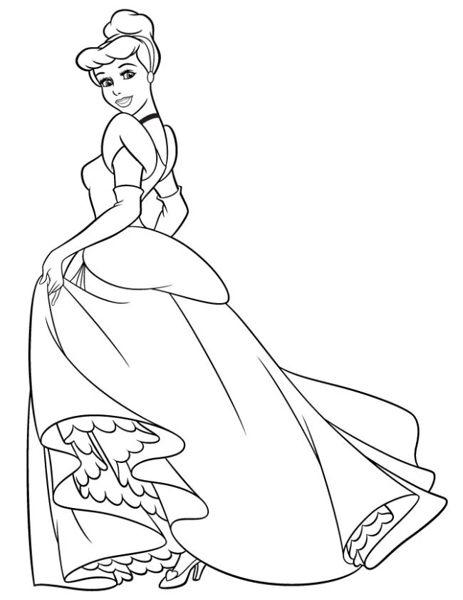 Colección de bellas páginas para colorear princesa de Cenicienta