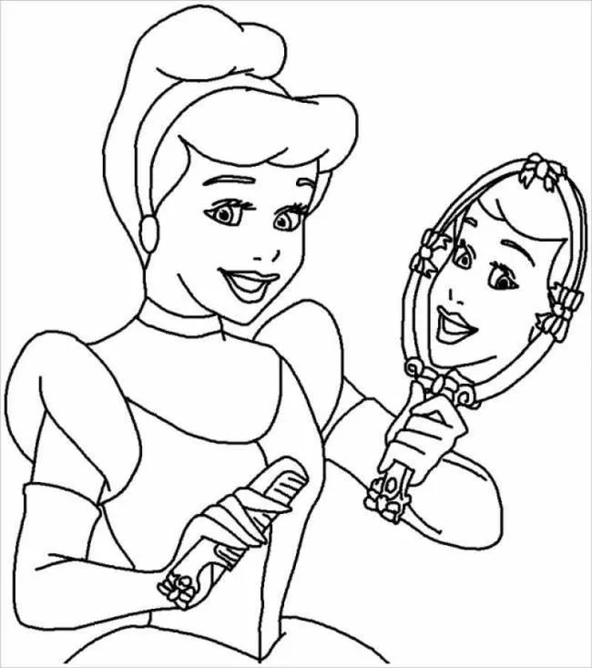 Colección de bellas páginas para colorear princesa de Cenicienta
