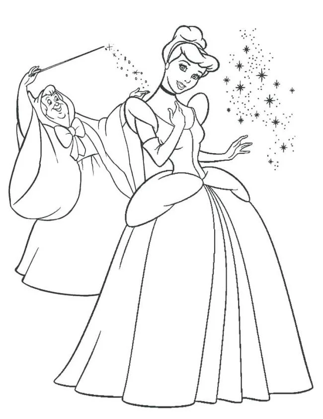 Colección de bellas páginas para colorear princesa de Cenicienta