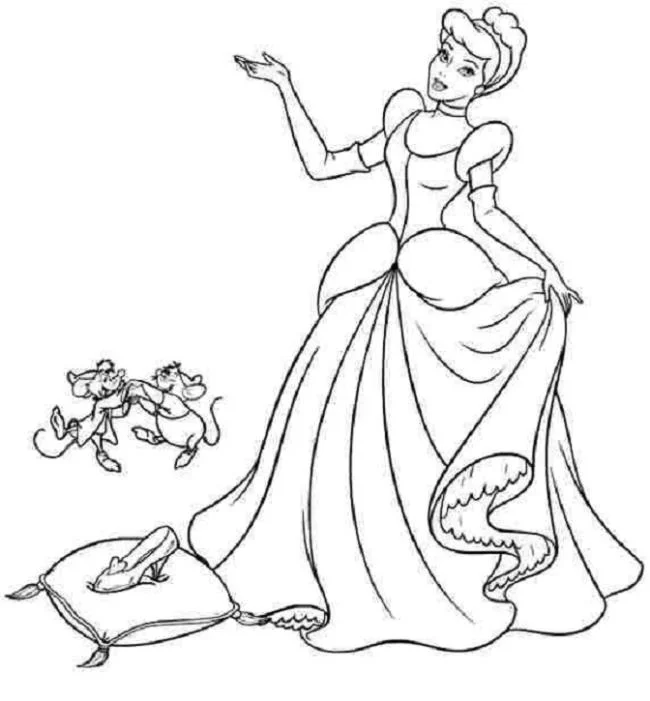 Colección de bellas páginas para colorear princesa de Cenicienta
