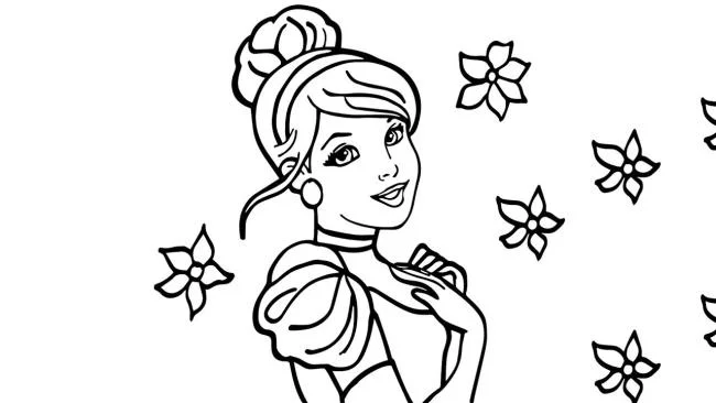 Colección de bellas páginas para colorear princesa de Cenicienta